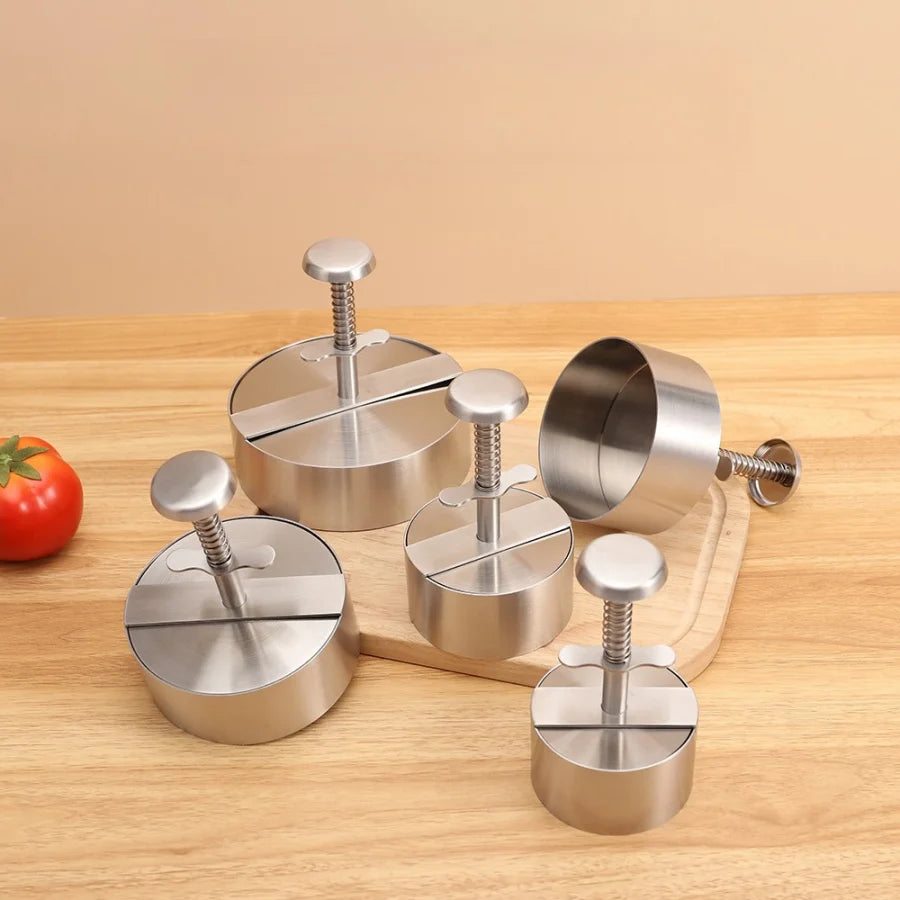 Burger Presse Edelstahl | Antihaft | Dicke Verstellbar