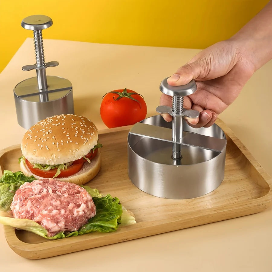 Burger Presse Edelstahl | Antihaft | Dicke Verstellbar