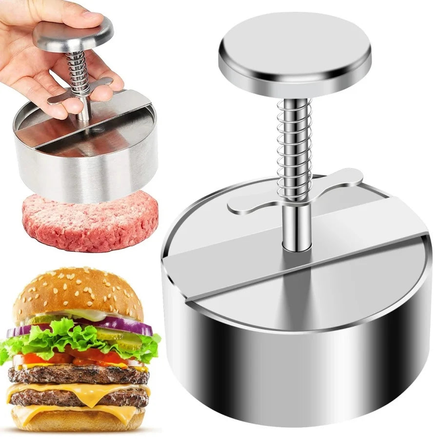 Burger Presse Edelstahl | Antihaft | Dicke Verstellbar