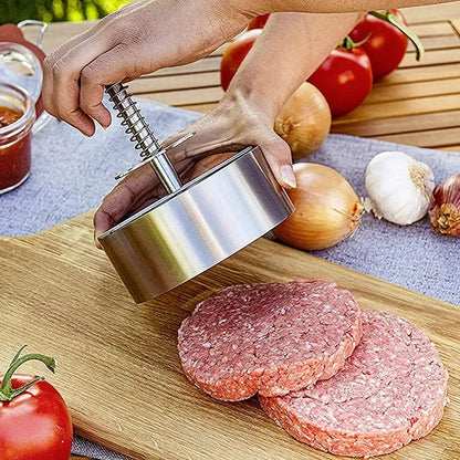Burger Presse Edelstahl | Antihaft | Dicke Verstellbar