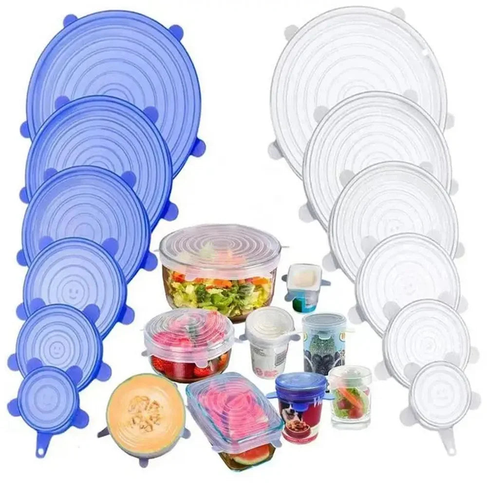 Silikon Deckel 6er Set | Luftdicht | Küche & Meal Prep